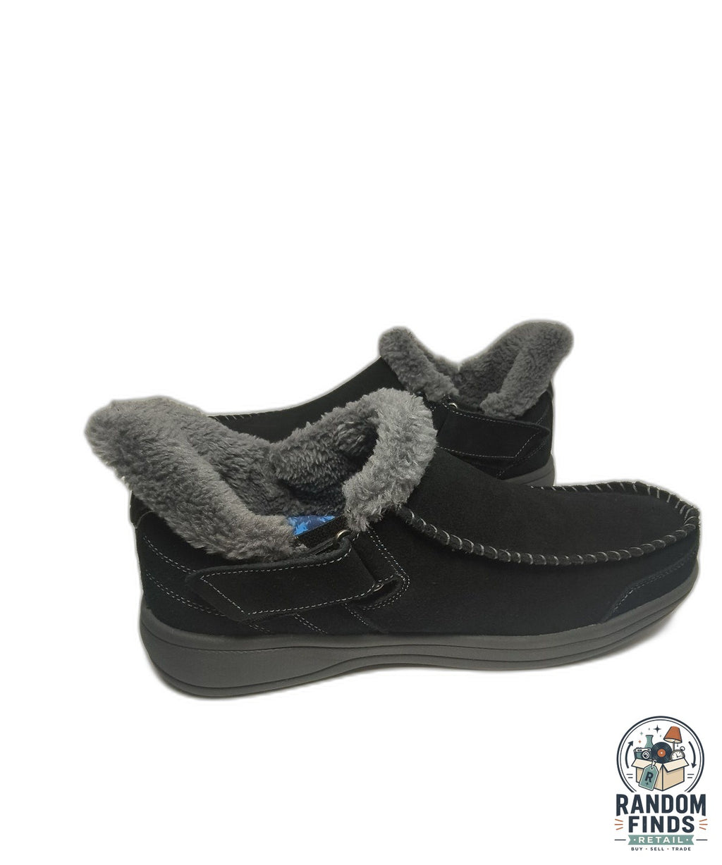 OrthoFeet Vito men's black comfort shoes, side view