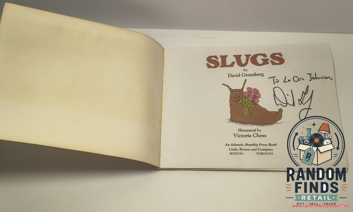 Slugs title page with author inscription and signature