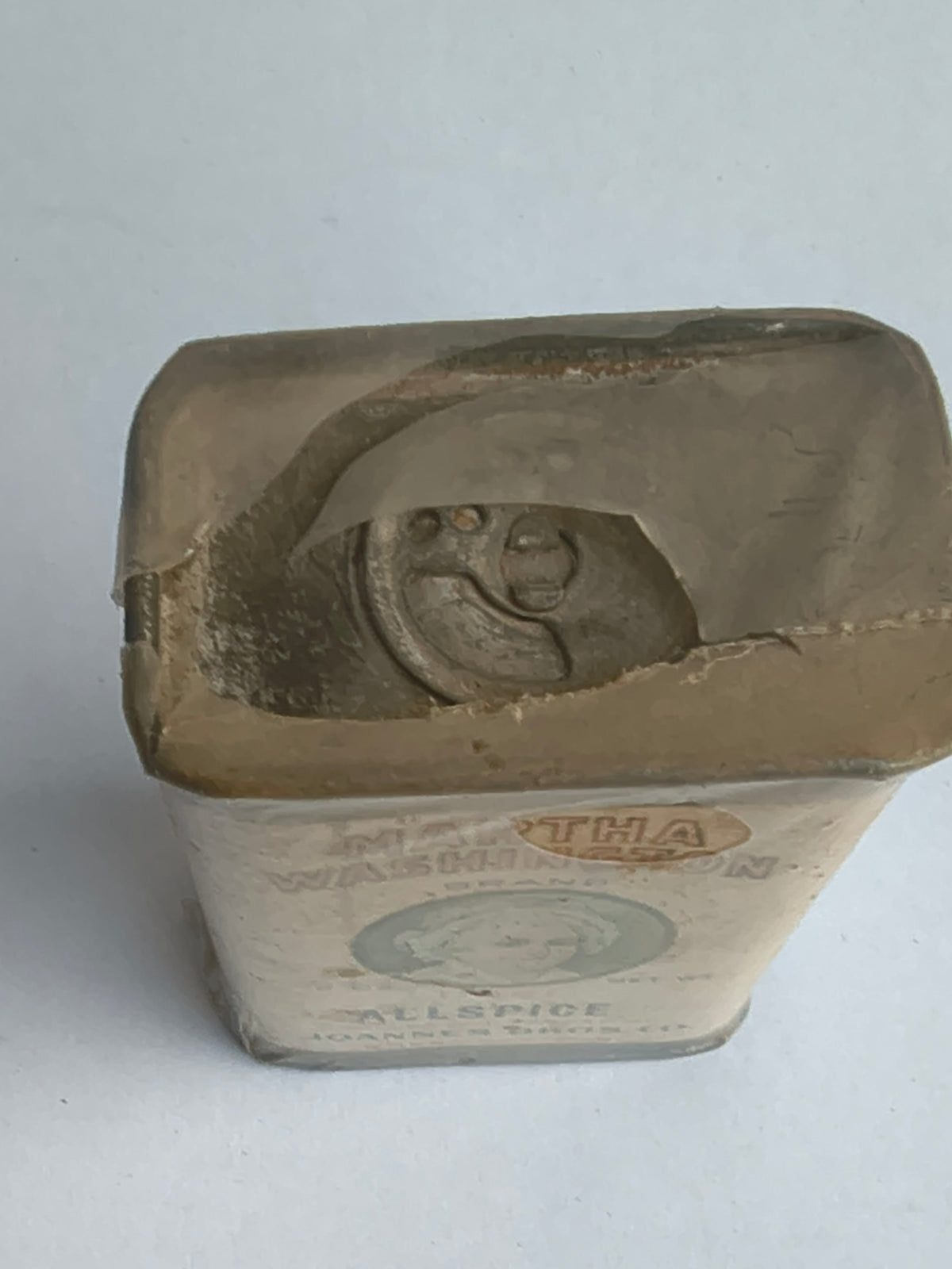 Antique Martha Washington Brand Allspice Tin — Joannes Bros. Co. Green Bay WI — Early 1900s Kitchen Collectible