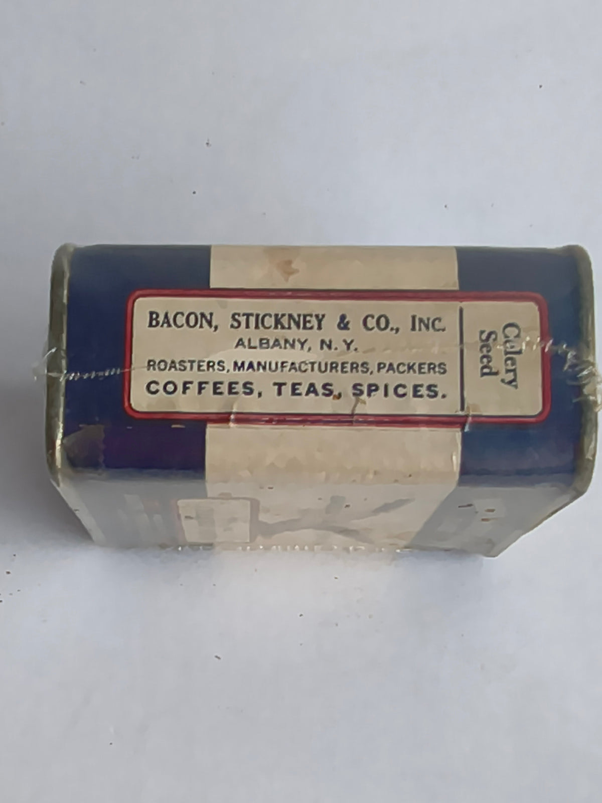 Vintage Bacon Stickney & Co Eagle Spices Celery Seed Tin | Albany NY Antique Spice Tin