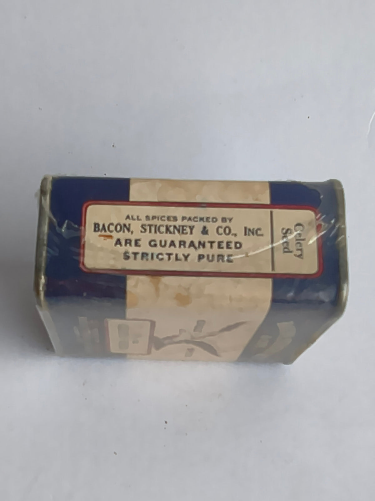 Vintage Bacon Stickney & Co Eagle Spices Celery Seed Tin | Albany NY Antique Spice Tin