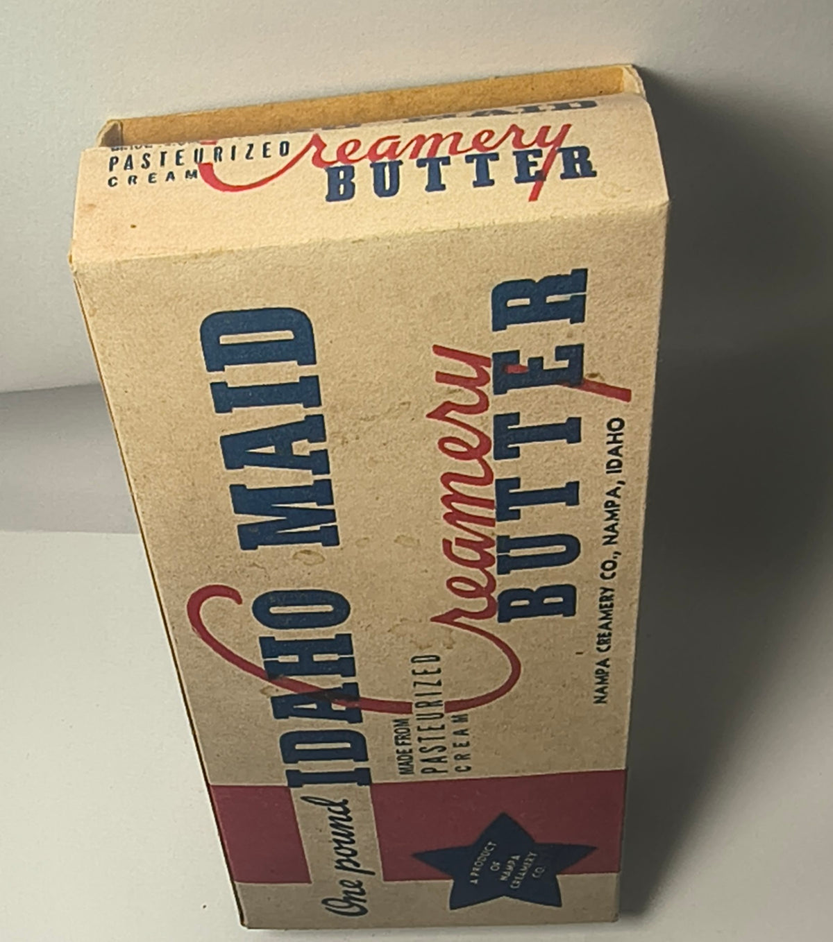 Vintage Idaho Maid Creamery Butter Box – Nampa Creamery Co., Nampa Idaho (NOS)