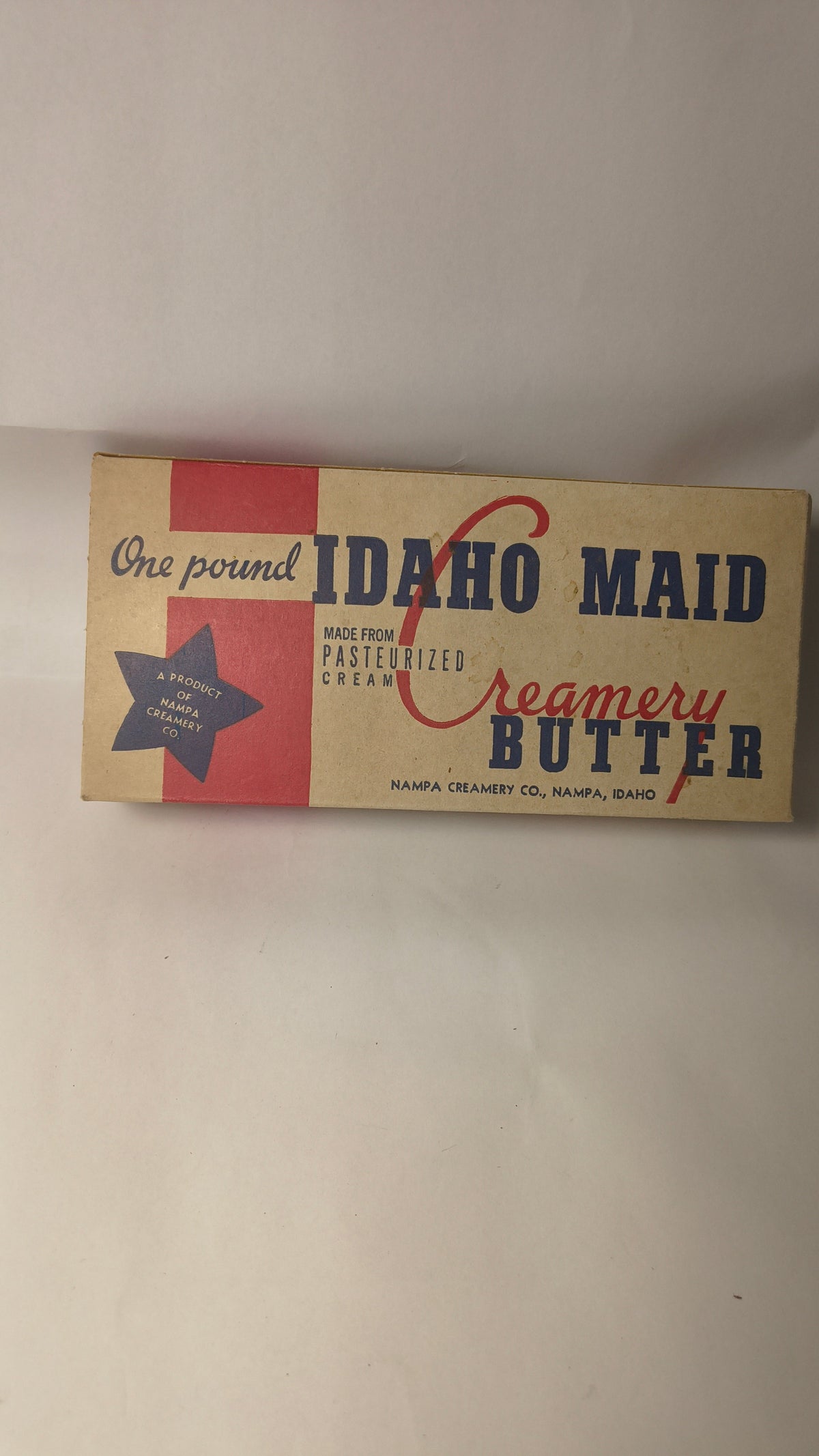 Vintage Idaho Maid Creamery Butter Box – Nampa Creamery Co., Nampa Idaho (NOS)