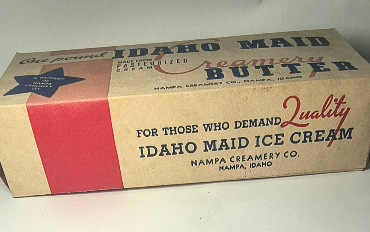 Vintage Idaho Maid Creamery Butter Box – Nampa Creamery Co., Nampa Idaho (NOS)