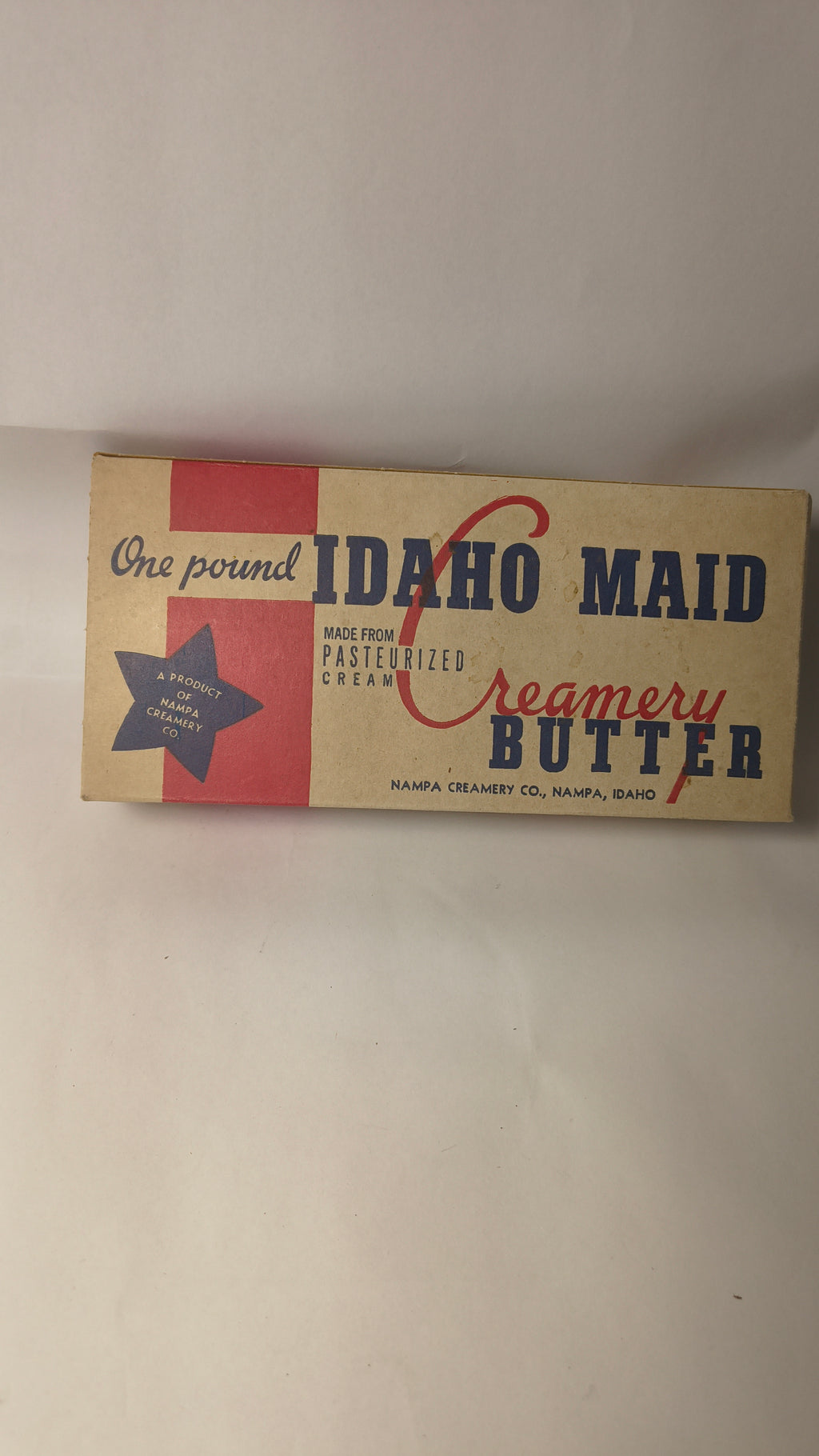 Vintage Idaho Maid Creamery Butter Box – Nampa Creamery Co., Nampa Idaho (NOS)
