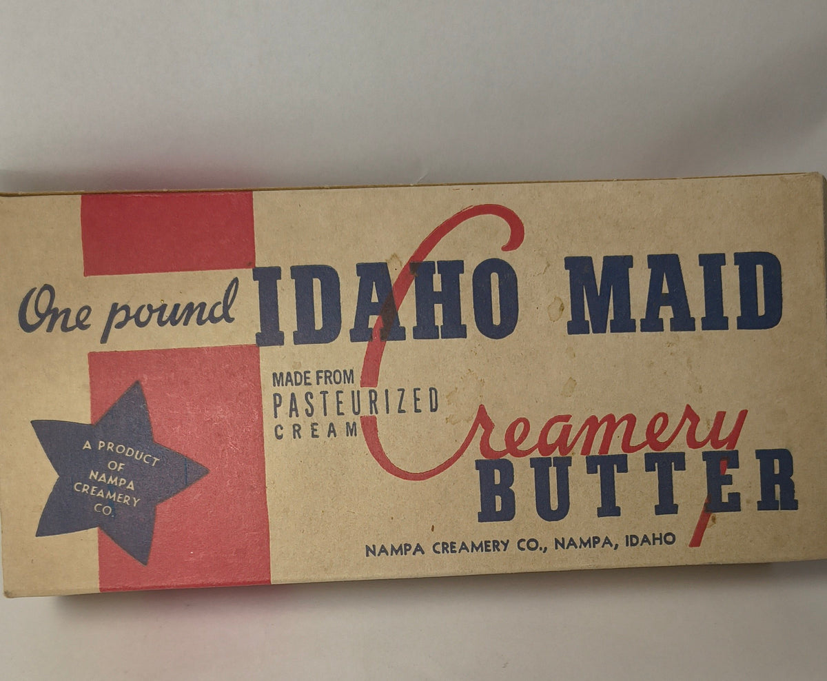 Vintage Idaho Maid Creamery Butter Box – Nampa Creamery Co., Nampa Idaho (NOS)