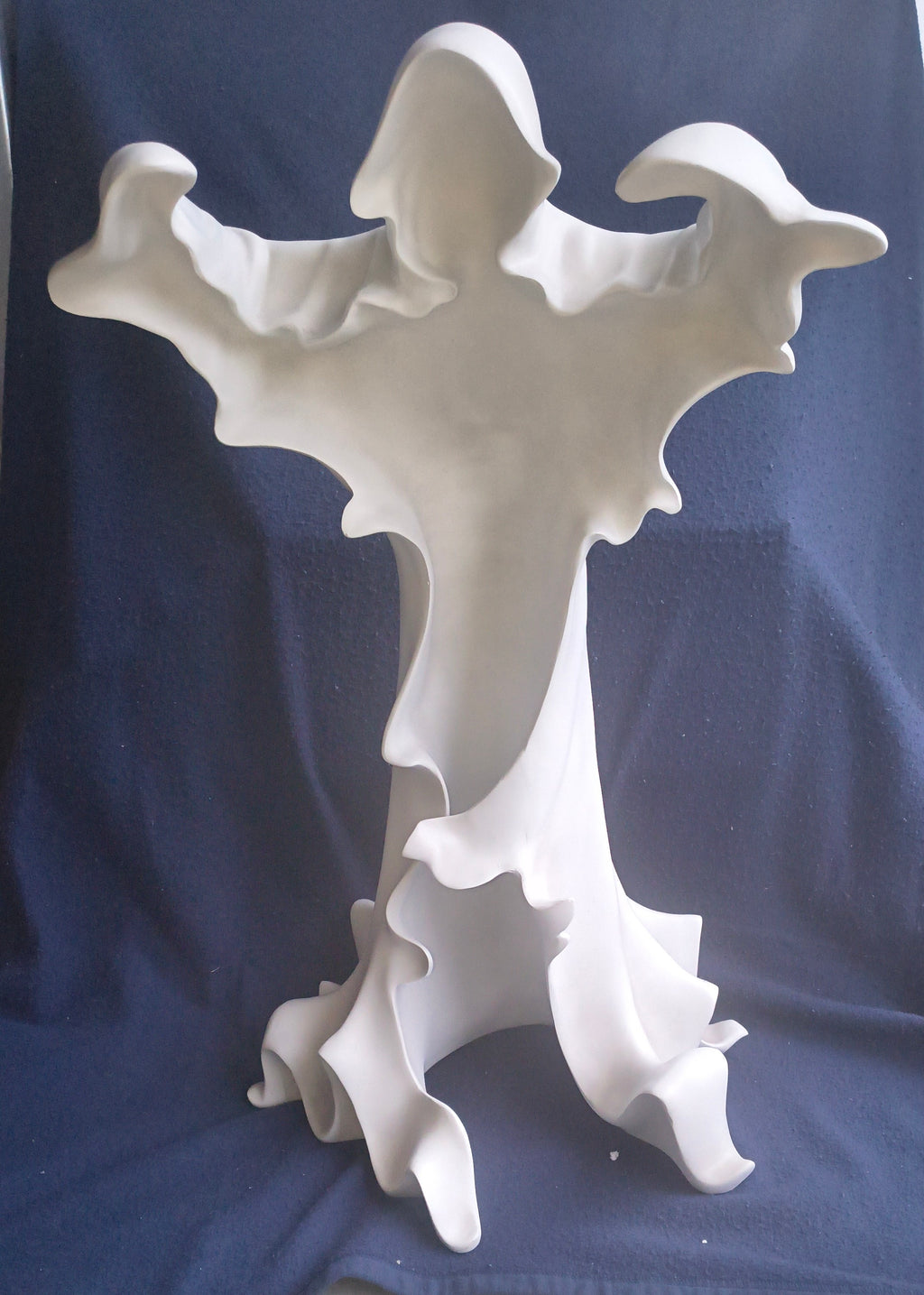 27" Tall Matte White Ghost Sculpture – Halloween Décor Statement Piece